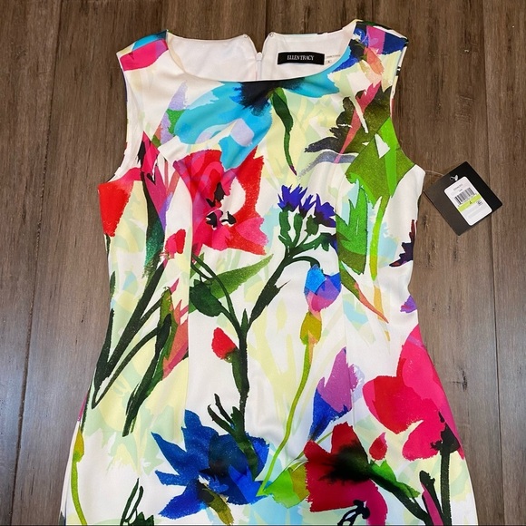 Ellen Tracy floral sheath dress NEW spring - Picture 2 of 12